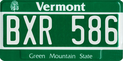 VT license plate BXR586