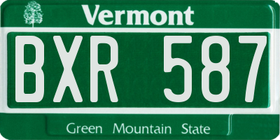 VT license plate BXR587