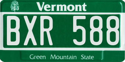 VT license plate BXR588