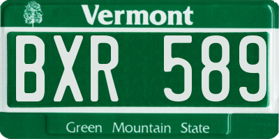 VT license plate BXR589