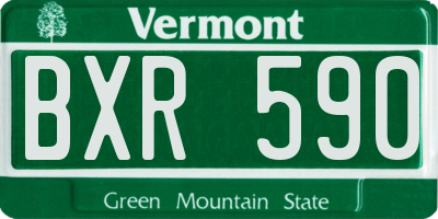 VT license plate BXR590