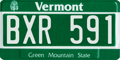 VT license plate BXR591