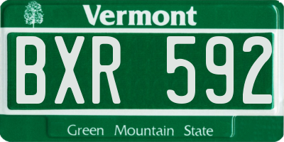 VT license plate BXR592