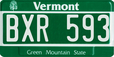 VT license plate BXR593