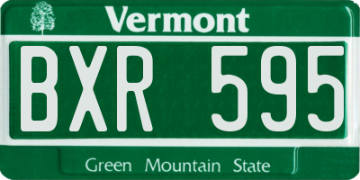 VT license plate BXR595