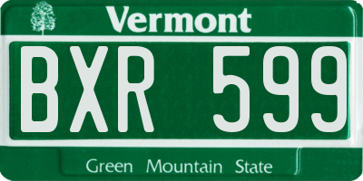 VT license plate BXR599