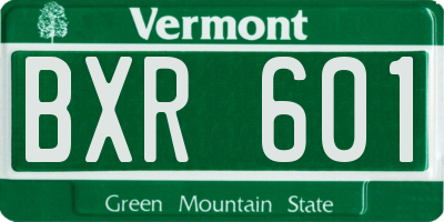 VT license plate BXR601