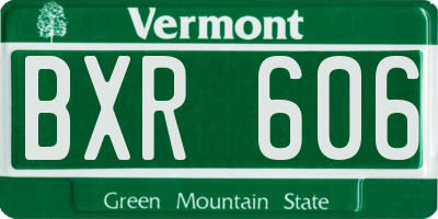 VT license plate BXR606