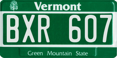 VT license plate BXR607