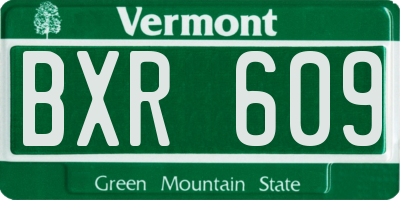 VT license plate BXR609