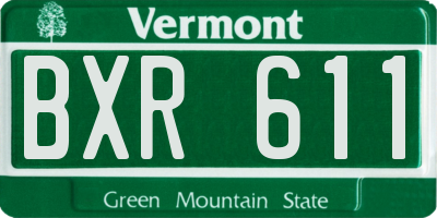 VT license plate BXR611