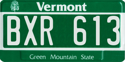 VT license plate BXR613