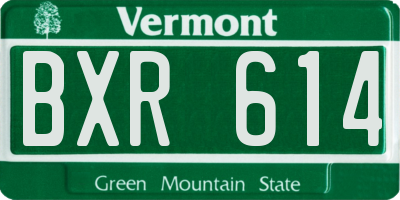 VT license plate BXR614