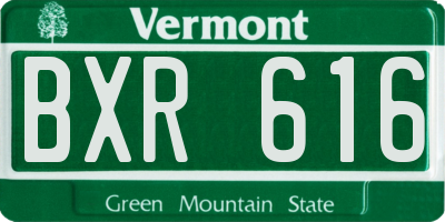 VT license plate BXR616