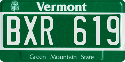 VT license plate BXR619