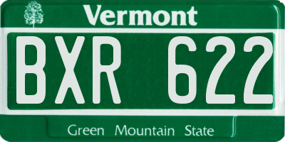 VT license plate BXR622