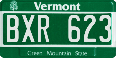 VT license plate BXR623