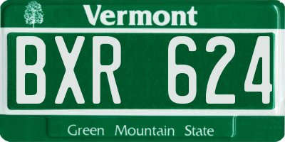 VT license plate BXR624
