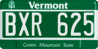 VT license plate BXR625