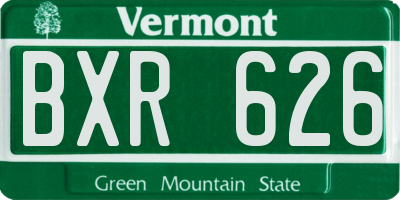 VT license plate BXR626