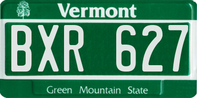 VT license plate BXR627
