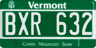 VT license plate BXR632