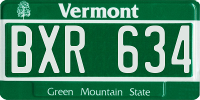 VT license plate BXR634