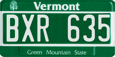 VT license plate BXR635