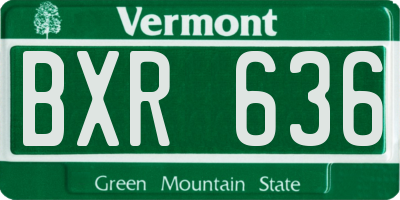 VT license plate BXR636