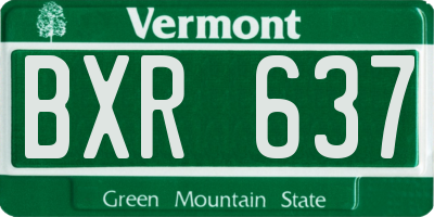 VT license plate BXR637