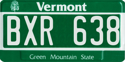 VT license plate BXR638