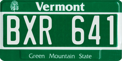 VT license plate BXR641