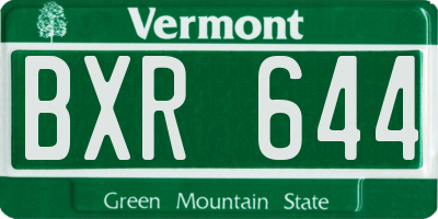 VT license plate BXR644