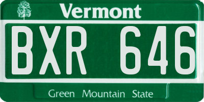 VT license plate BXR646