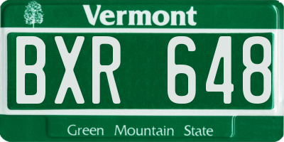 VT license plate BXR648