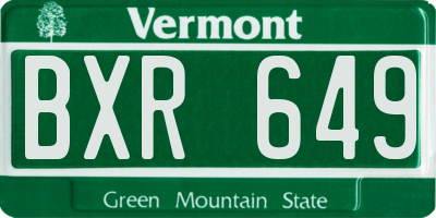 VT license plate BXR649