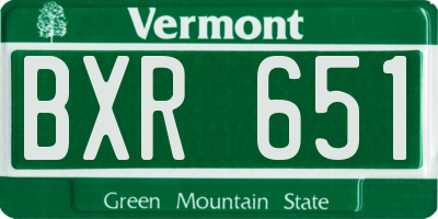 VT license plate BXR651