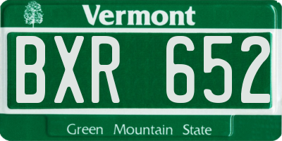 VT license plate BXR652