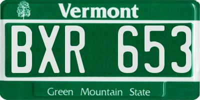 VT license plate BXR653