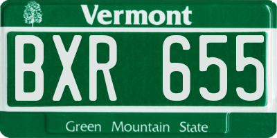 VT license plate BXR655