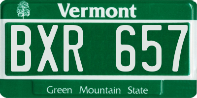 VT license plate BXR657