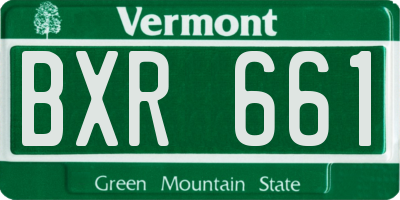 VT license plate BXR661