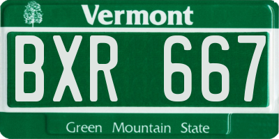 VT license plate BXR667