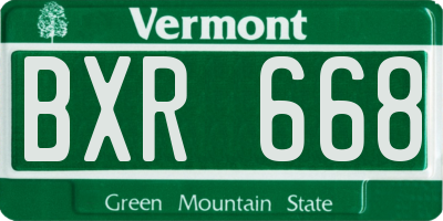 VT license plate BXR668