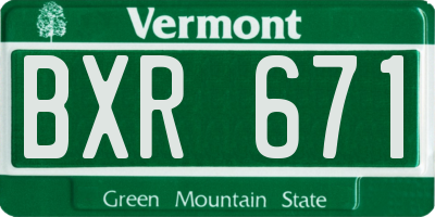 VT license plate BXR671