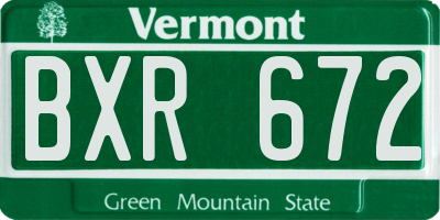 VT license plate BXR672