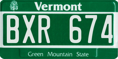 VT license plate BXR674