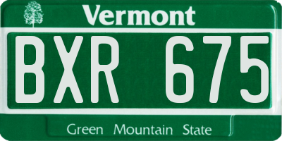 VT license plate BXR675
