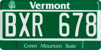 VT license plate BXR678