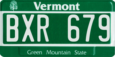 VT license plate BXR679